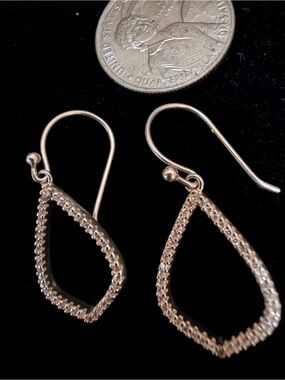 Silpada 925 Sterling Silver Rhinestone Teardrop Hook Earrings